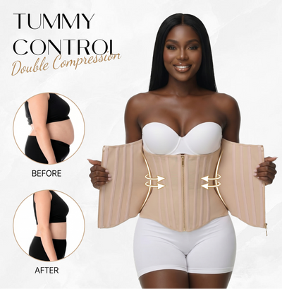 Hourglass Snatch Waist Trainer Corset — Double-Compression Sculpting Shaper